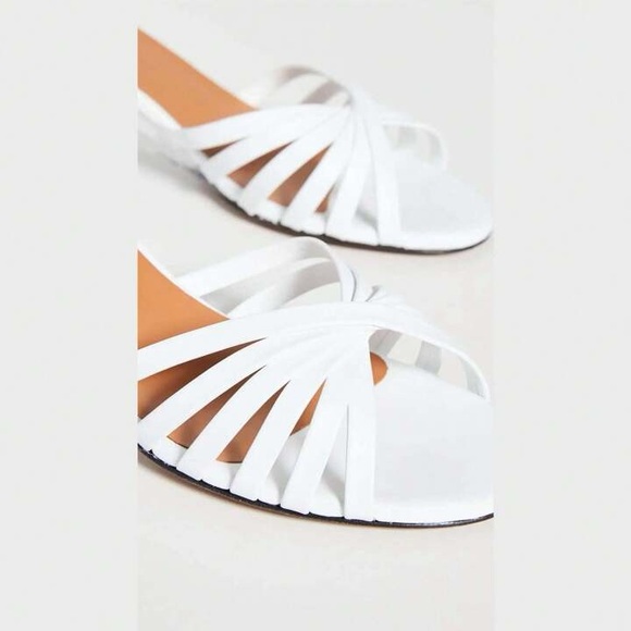 NEW‼️CLERGERIE Dita Leather Strappy Sandals Sz. 8 US/38 EU White - Picture 5 of 12